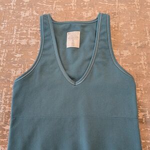 Athleta Teal Ribbed Tank Top